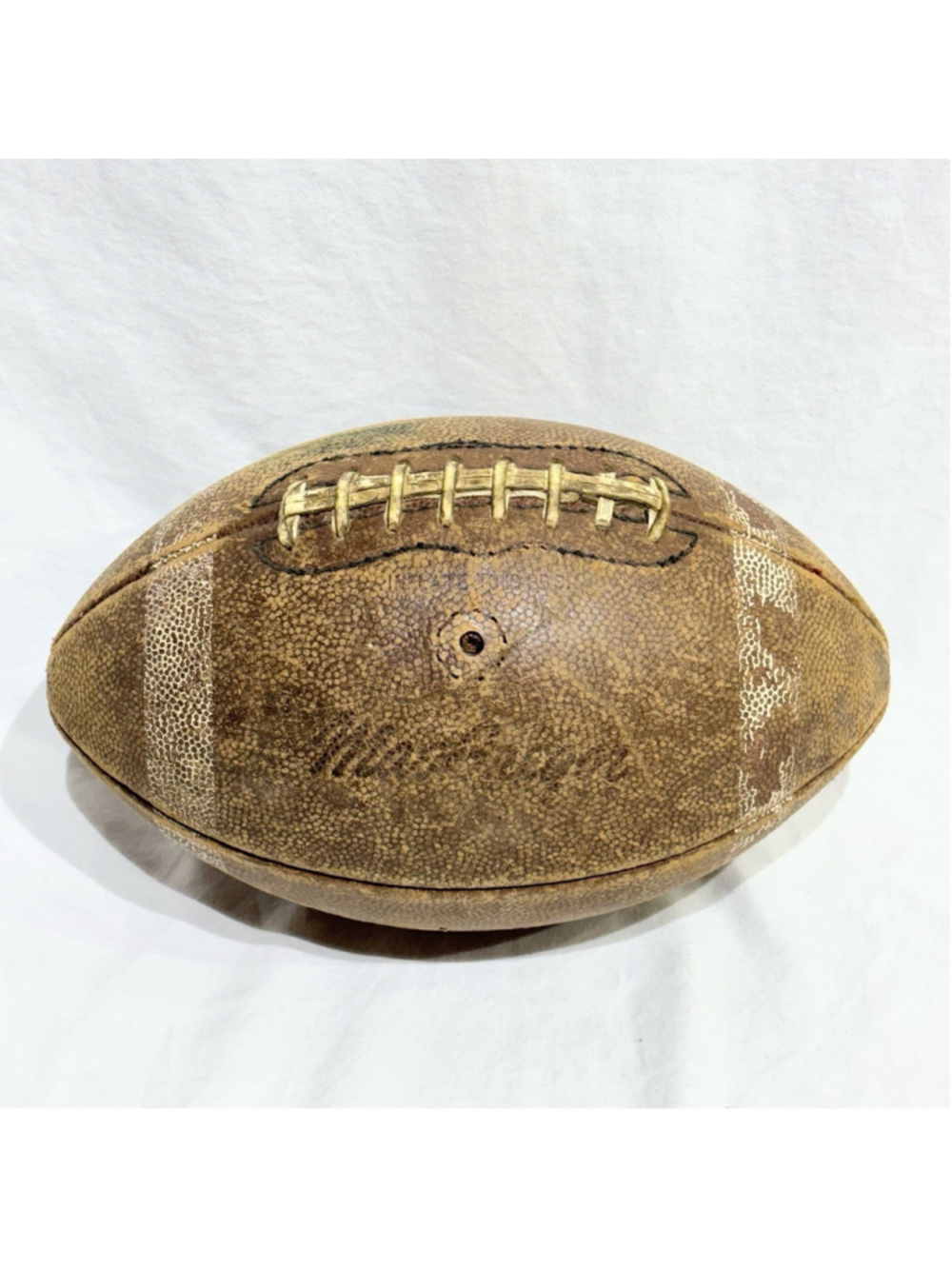 Vintage MacGregor X7 “The Bomb” Leather Football Brown Made in USA Man Cave